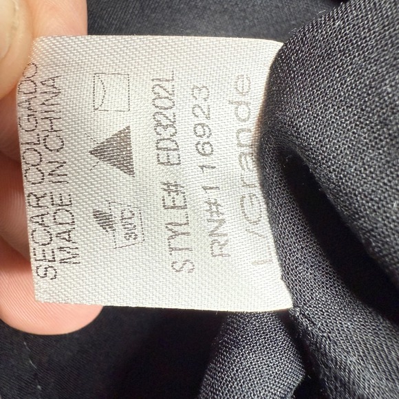 Easel Mini Dress Large Black Floral Print Pintuck Boho Western Rodeo Hippie Chic - Picture 8 of 9